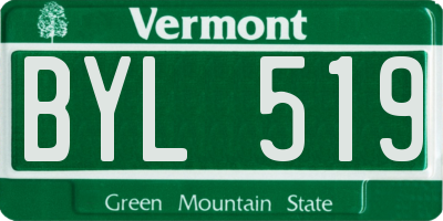 VT license plate BYL519