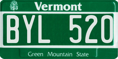 VT license plate BYL520