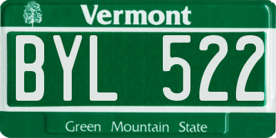 VT license plate BYL522