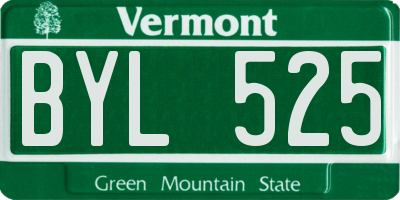 VT license plate BYL525