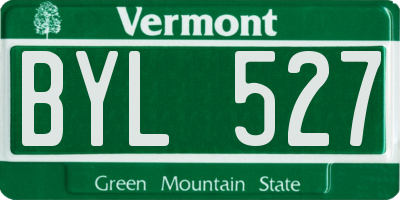 VT license plate BYL527