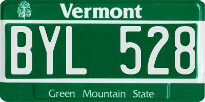 VT license plate BYL528