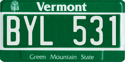 VT license plate BYL531