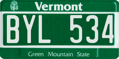 VT license plate BYL534