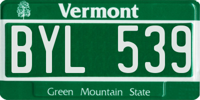 VT license plate BYL539
