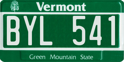 VT license plate BYL541