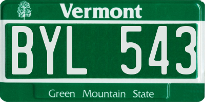 VT license plate BYL543