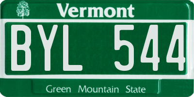 VT license plate BYL544