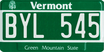 VT license plate BYL545