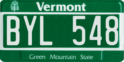 VT license plate BYL548