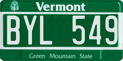 VT license plate BYL549