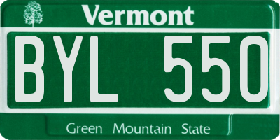 VT license plate BYL550