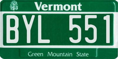 VT license plate BYL551