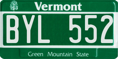 VT license plate BYL552
