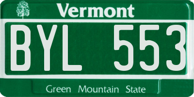VT license plate BYL553