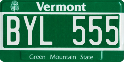 VT license plate BYL555