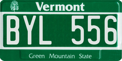 VT license plate BYL556