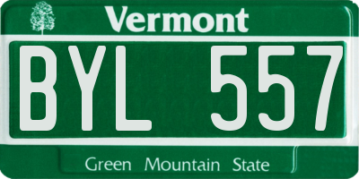 VT license plate BYL557