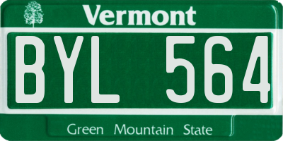 VT license plate BYL564