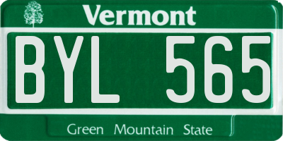 VT license plate BYL565