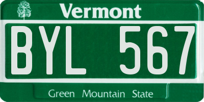 VT license plate BYL567