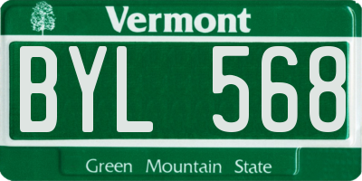 VT license plate BYL568