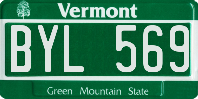 VT license plate BYL569