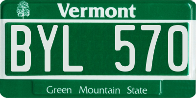 VT license plate BYL570