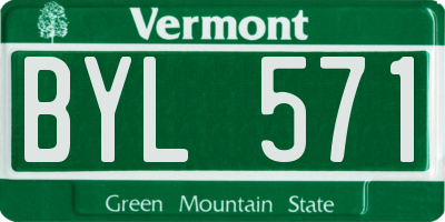 VT license plate BYL571