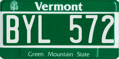 VT license plate BYL572