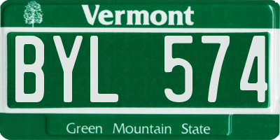 VT license plate BYL574