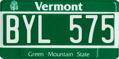 VT license plate BYL575