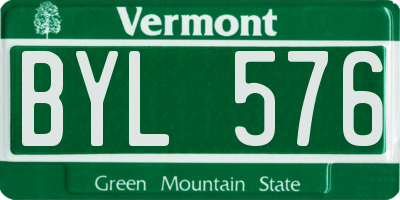 VT license plate BYL576