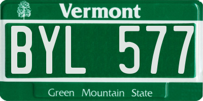VT license plate BYL577