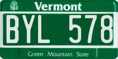VT license plate BYL578