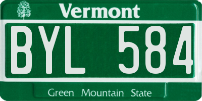 VT license plate BYL584