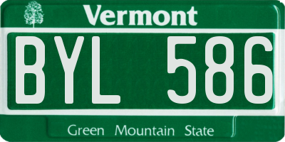VT license plate BYL586