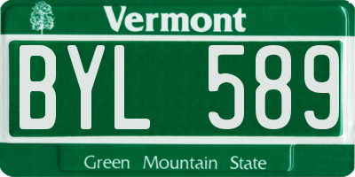 VT license plate BYL589