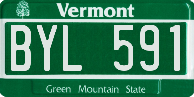 VT license plate BYL591