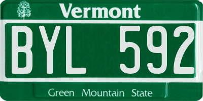 VT license plate BYL592