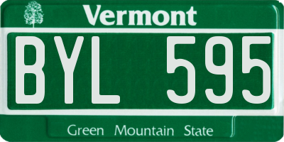 VT license plate BYL595