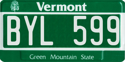 VT license plate BYL599