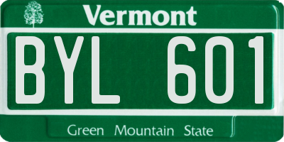 VT license plate BYL601