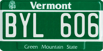 VT license plate BYL606
