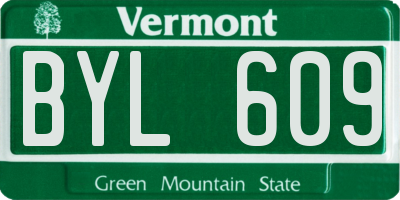VT license plate BYL609