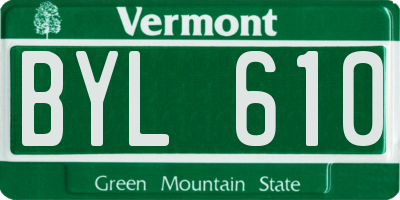 VT license plate BYL610