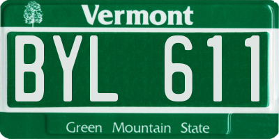 VT license plate BYL611