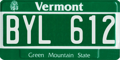 VT license plate BYL612
