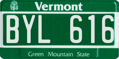 VT license plate BYL616