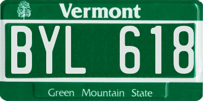 VT license plate BYL618